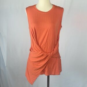 ELIE from Elie Tahari Sun Baked Orange Sleeveless Top w/Twist Front - Size XS